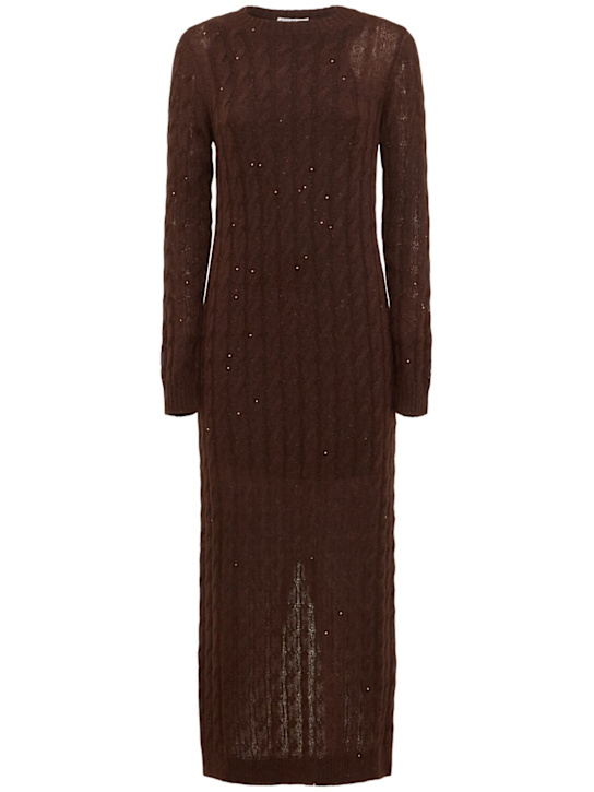 Brunello Cucinelli - Robe oversize en maille de mohair mélangé embelli