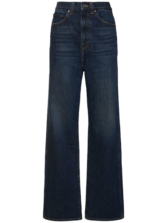 Khaite: Jeans rectos con cintura alta