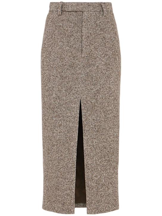 Brunello Cucinelli - Jupe longue fendue en maille