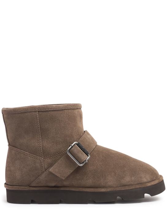 Brunello Cucinelli: Stivaletti in camoscio e shearling