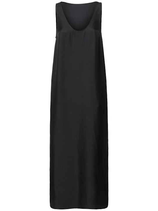 Loulou De Saison: Robe longue en soie à col rond Nada