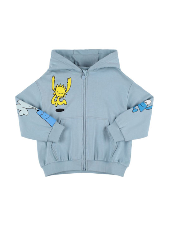 Stella McCartney Kids - Felpa in cotone stampato con zip