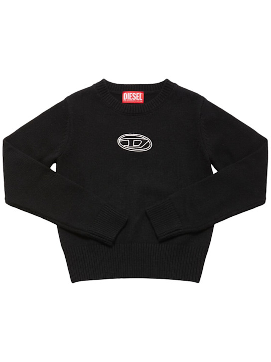 Diesel Kids: Pull-over en maille de laine mélangée