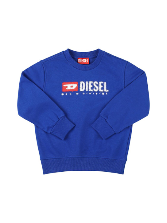 Diesel Kids - Sweat-shirt col rond en mélange de coton avec logo