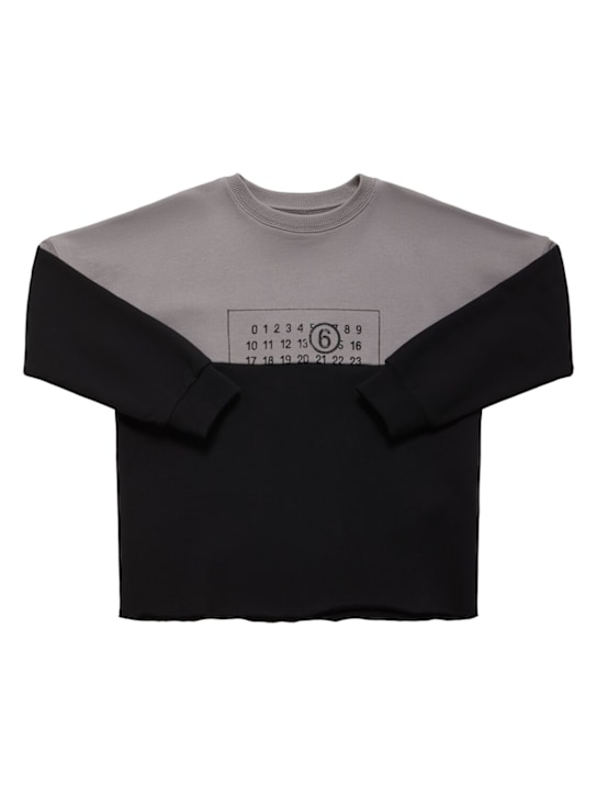 MM6 Maison Margiela - Bi-color cotton crewneck sweatshirt