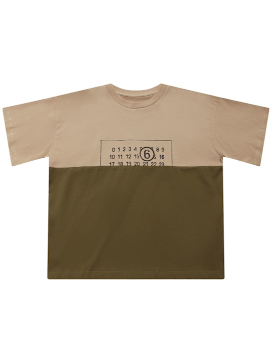 MM6 Maison Margiela - Bi-color cotton jersey t-shirt