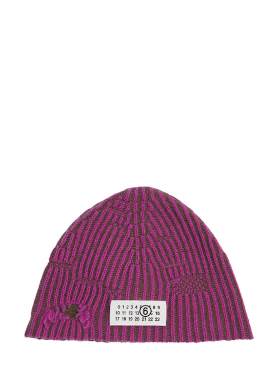 MM6 Maison Margiela: Bonnet en maille de laine