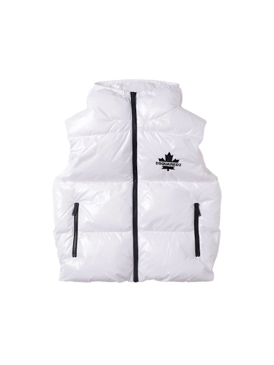 Hooded nylon puffer vest