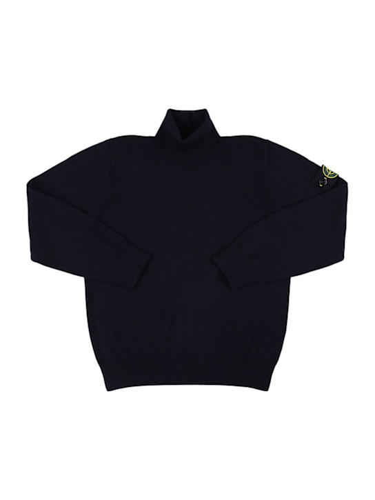 Stone Island Junior - Pull-over à col roulé en maille de laine