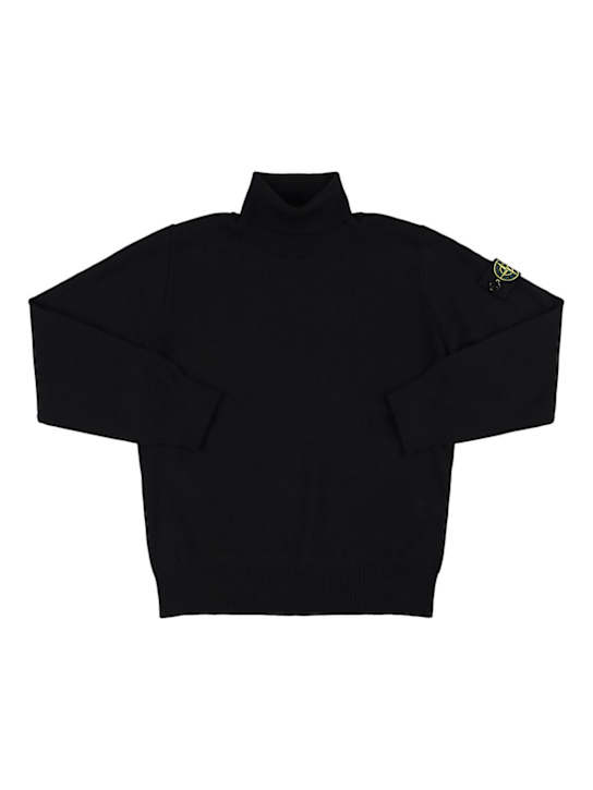 Stone Island Junior - Pull-over à col roulé en maille de laine