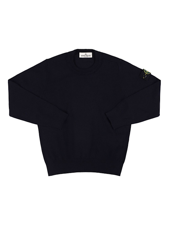 Stone Island Junior - Pull-over à col roulé en maille de laine