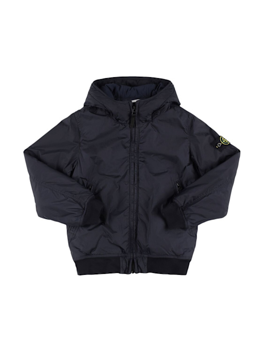 Stone Island Junior: Veste bomber en nylon à capuche