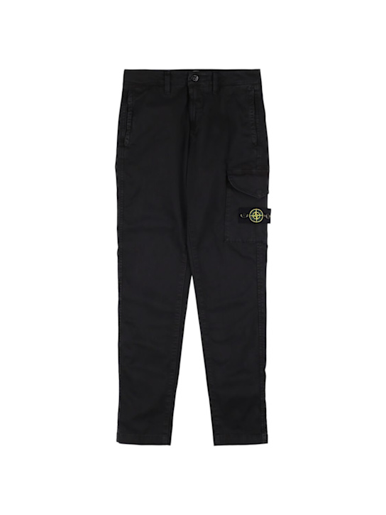 Stone Island Junior: Pantalon cargo en sergé de coton stretch