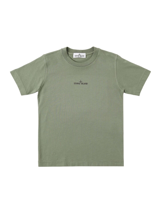 Stone Island Junior: T-shirt in jersey di cotone stampato
