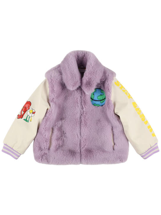 Stella McCartney Kids: Chaqueta de pelo con cremallera