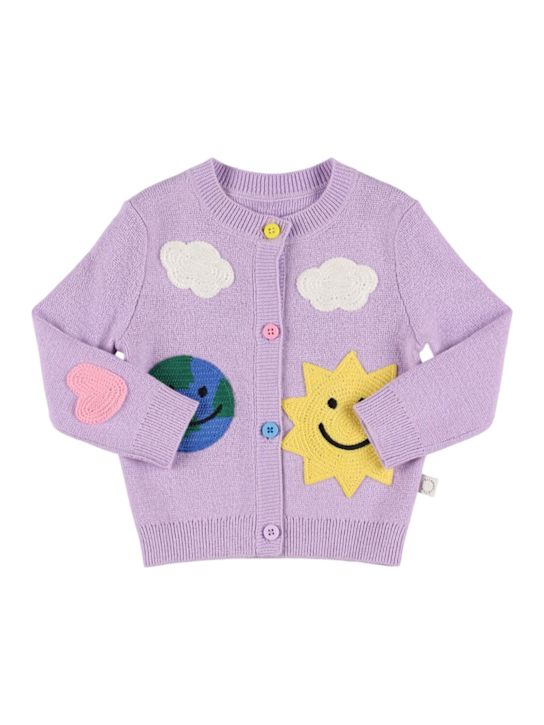 Stella McCartney Kids: Cardigan en maille de laine et coton