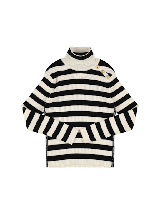 Balmain: Striped wool & cotton turtleneck