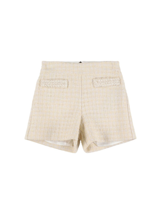 Balmain: Shorts aus Wollmischtweed