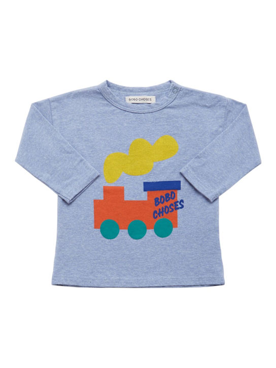 Bobo Choses: T-shirt en mélange de coton bio à motif train