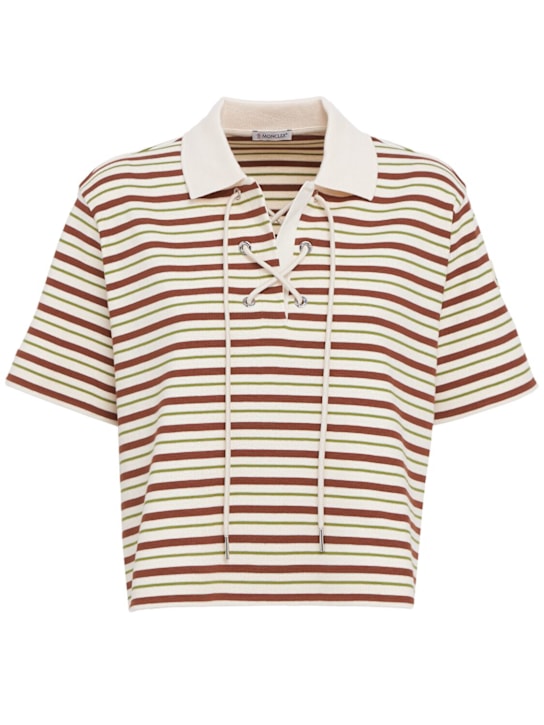 Moncler - Striped cotton polo shirt