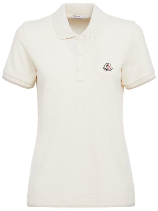 Moncler: Logo cotton piquet polo shirt