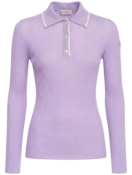 Moncler - Virgin wool long sleeve polo shirt