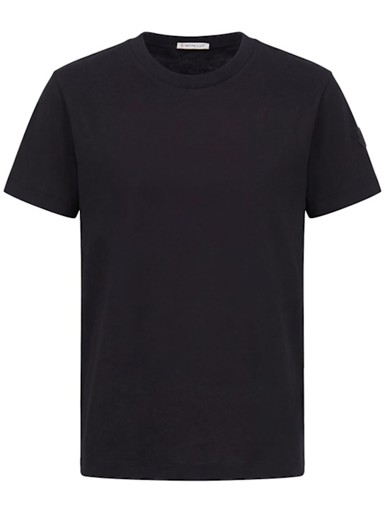 Moncler - Embroidered logo cotton t-shirt