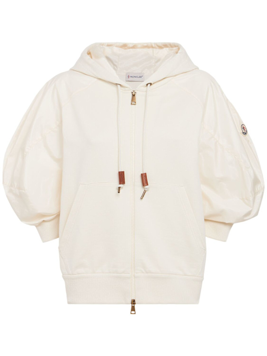 Moncler - Short sleeve cotton zip-up hoodie