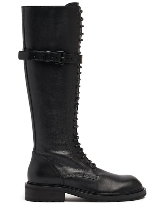 Ann Demeulemeester: Botas combat de piel 25mm