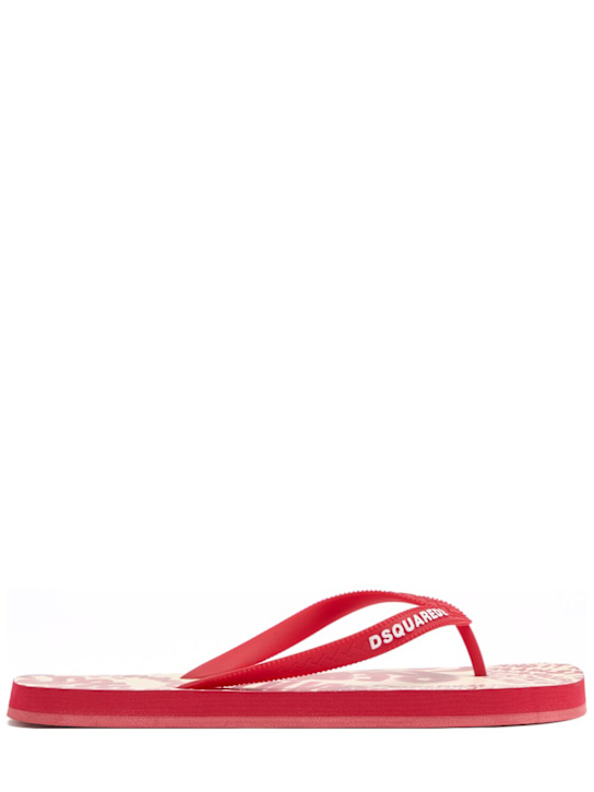 Dsquared2 - Tongs Rebel Hibiscus en caoutchouc