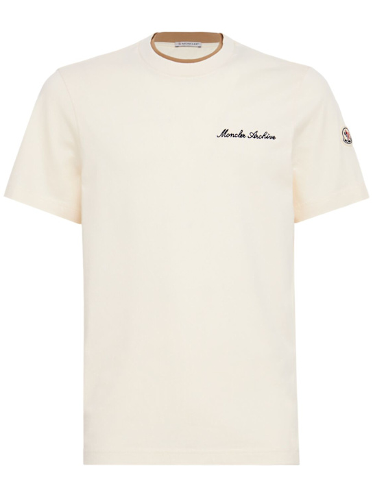 Moncler: Embroidered logo cotton t-shirt