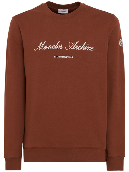 Moncler - Logo cotton blend crewneck sweatshirt