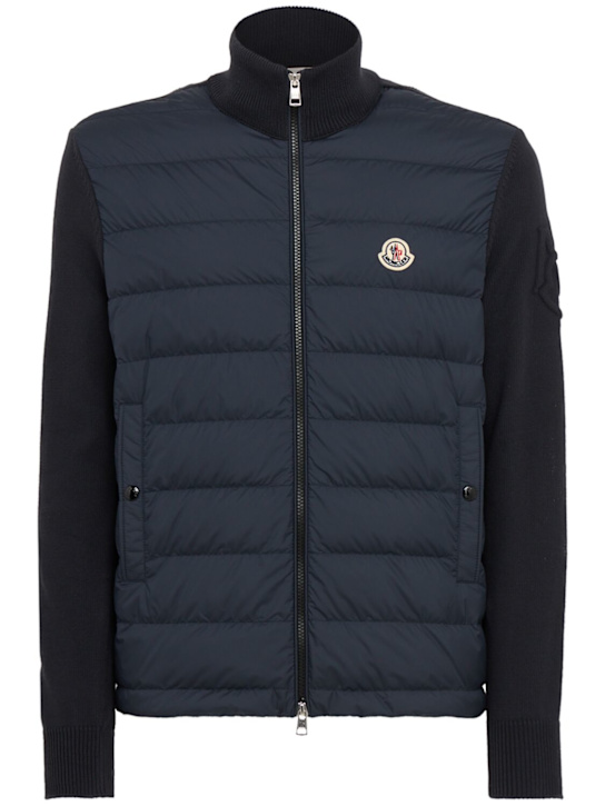 Moncler - Padded zip-up cotton blend down cardigan