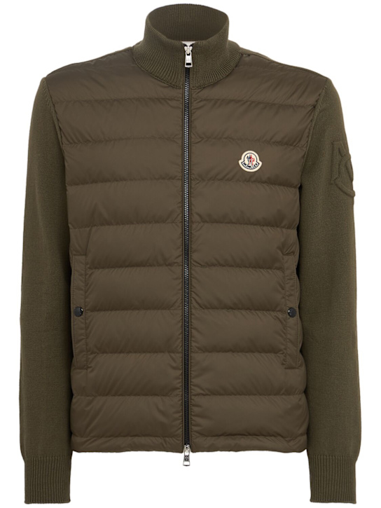 Moncler: Padded zip-up cotton blend down cardigan