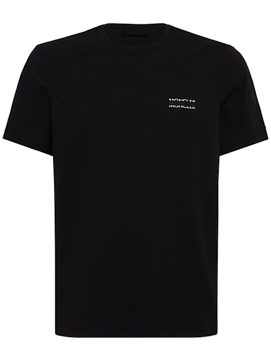 Moncler: Logo cotton jersey t-shirt