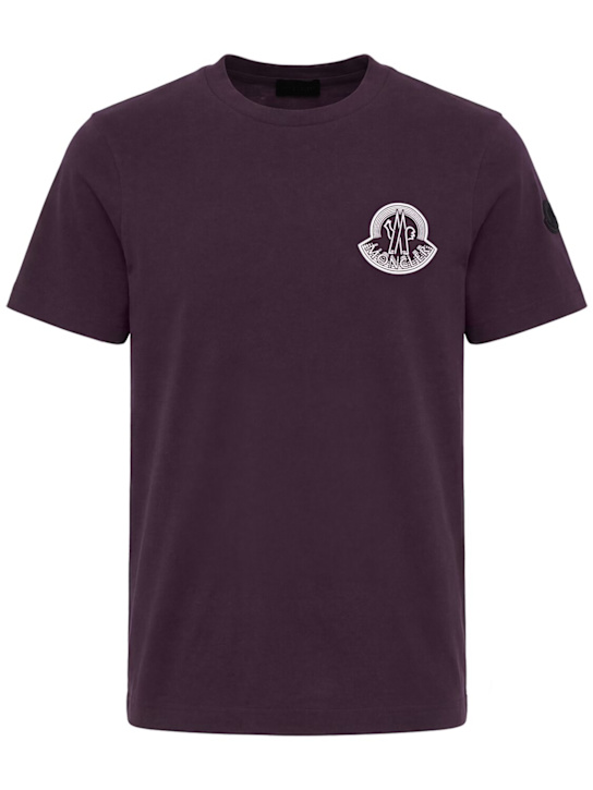 Moncler: Logo cotton jersey t-shirt