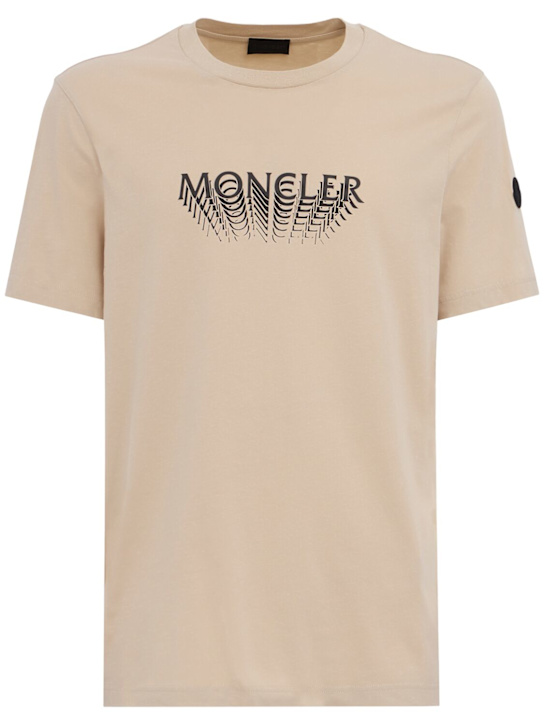 Moncler: Logo cotton jersey t-shirt