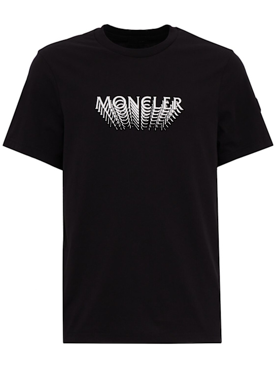 Moncler: Logo cotton jersey t-shirt