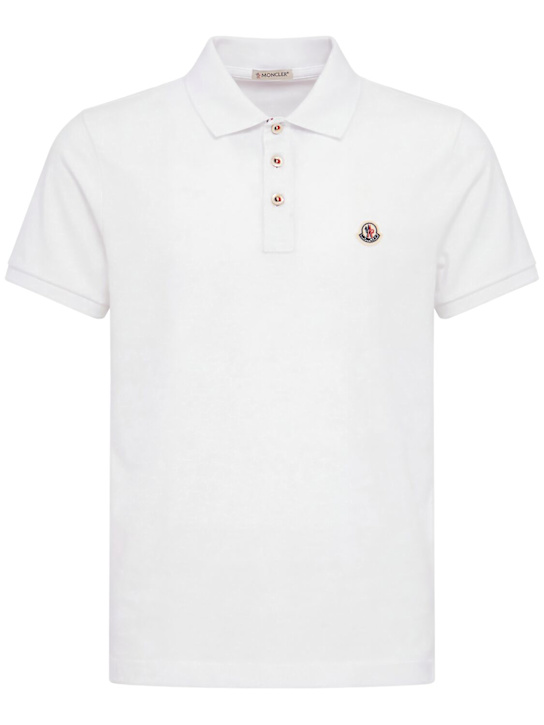Moncler - Logo patch cotton polo shirt