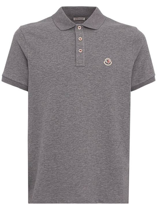 Moncler - Logo patch cotton polo shirt