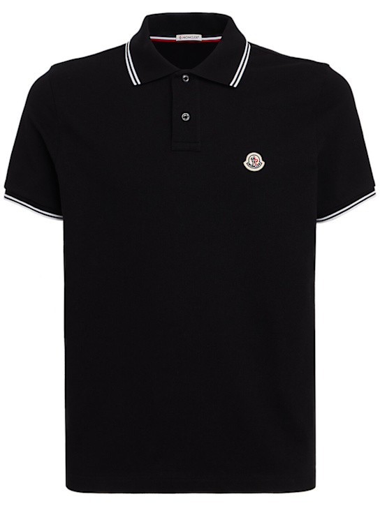 Moncler - Logo patch cotton polo shirt