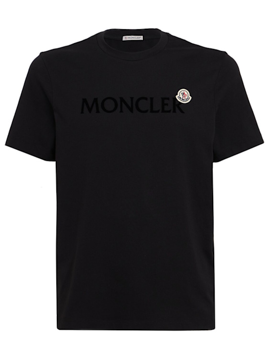 Moncler - Flocked logo cotton t-shirt