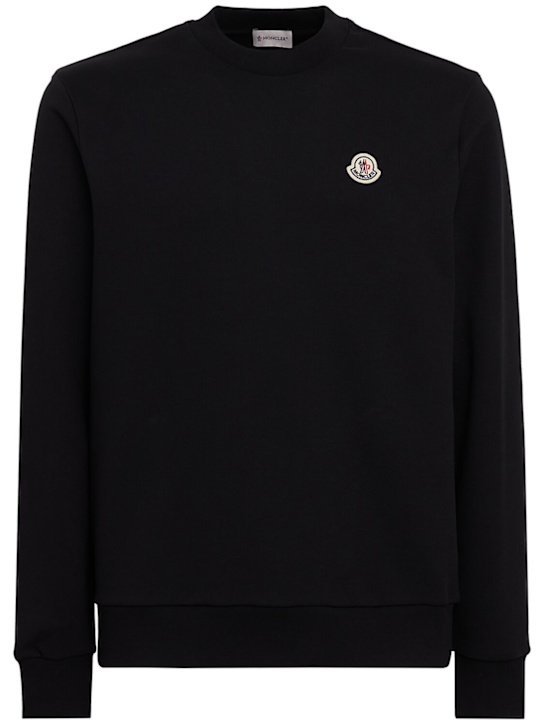 Moncler - Logo patch cotton crewneck sweatshirt
