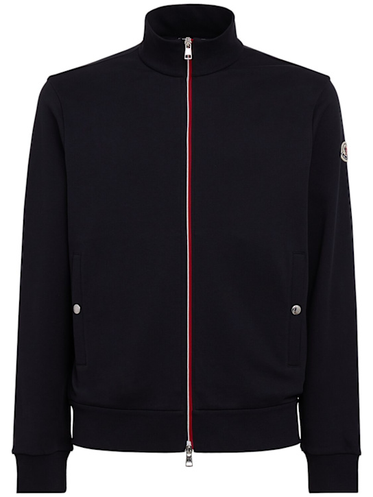 Moncler: Tricolour-Trimmed cotton sweatshirt