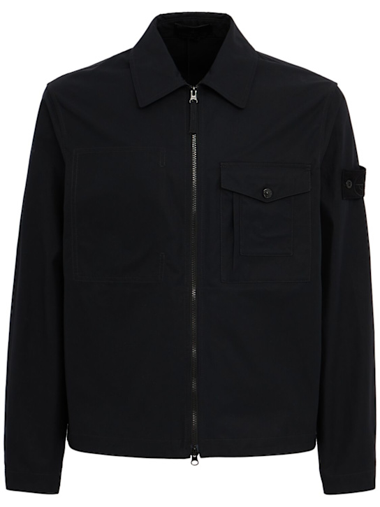 Stone Island: Logo cotton zip-up overshirt