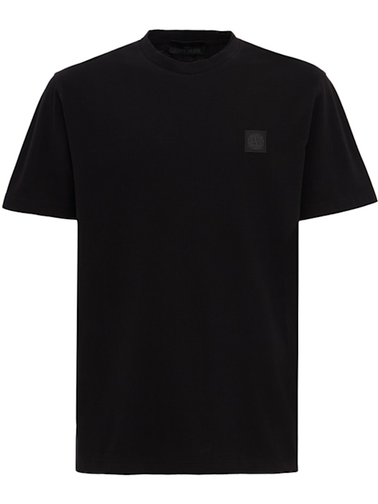 Stone Island - Logo patch cotton t-shirt