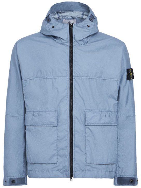 Stone Island: Logo patch nylon short parka