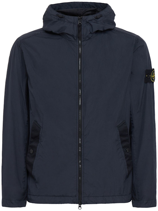 Stone Island - Logo patch nylon zip-up hooded jacket