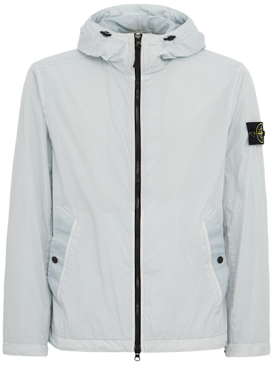 Stone Island: Logo patch nylon zip-up hooded jacket