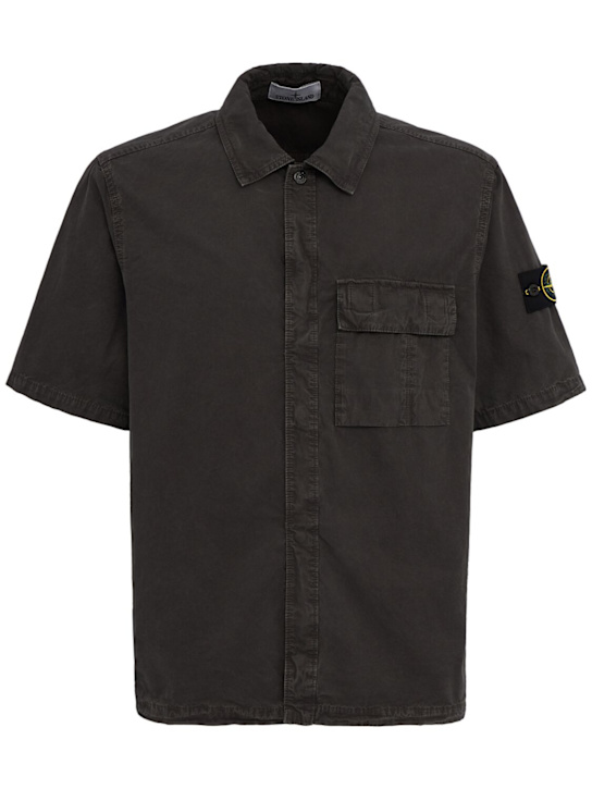 Stone Island: Logo cotton short sleeved shirt
